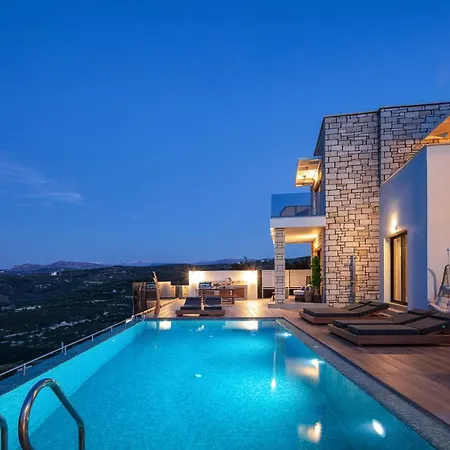 Argyrie Villas, Luxury, Amazing Sea View, Heated Pool ヴィラ *