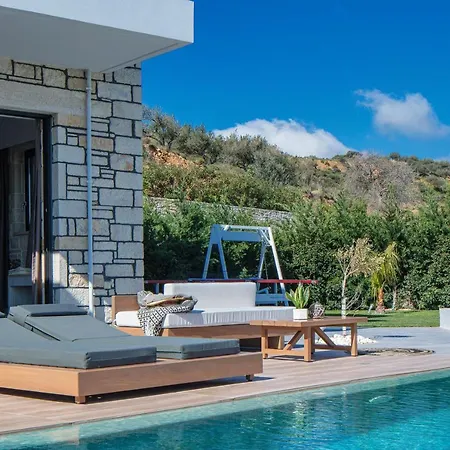 Argyrie Villas, Luxury, Amazing Sea View, Heated Pool ヴィラ *