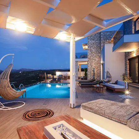 Villa Argyrie Villas, Luxury, Amazing Sea View, Heated Pool Kallergiana
