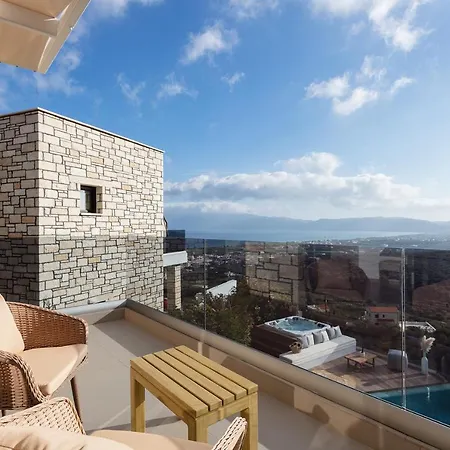 Argyrie Villas, Luxury, Amazing Sea View, Heated Pool Villa