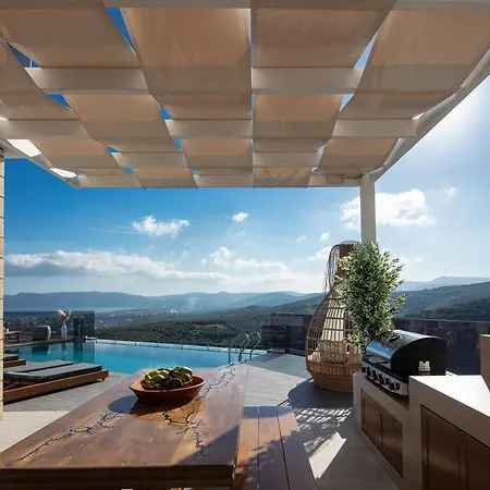 Villa Argyrie Villas, Luxury, Amazing Sea View, Heated Pool Kallergiana