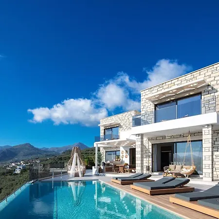 Villa Argyrie Villas, Luxury, Amazing Sea View, Heated Pool Kallergiana