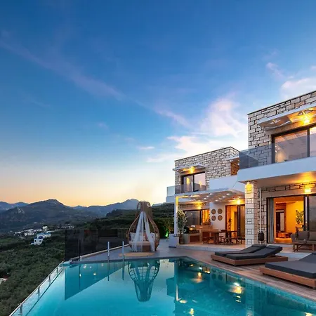 Villa Argyrie Villas, Luxury, Amazing Sea View, Heated Pool Kallergiana